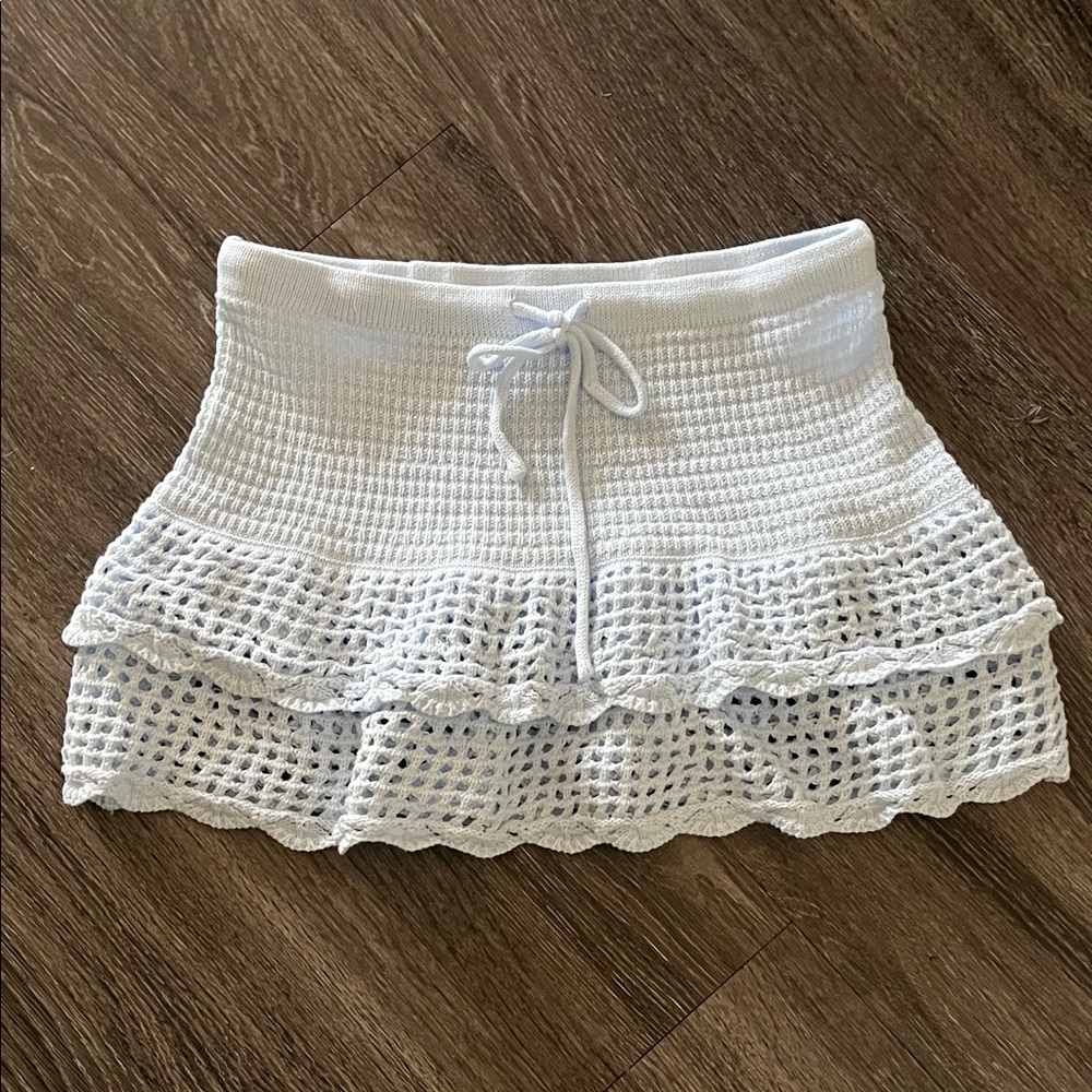 Wild Fable White Knit Mini Skirt